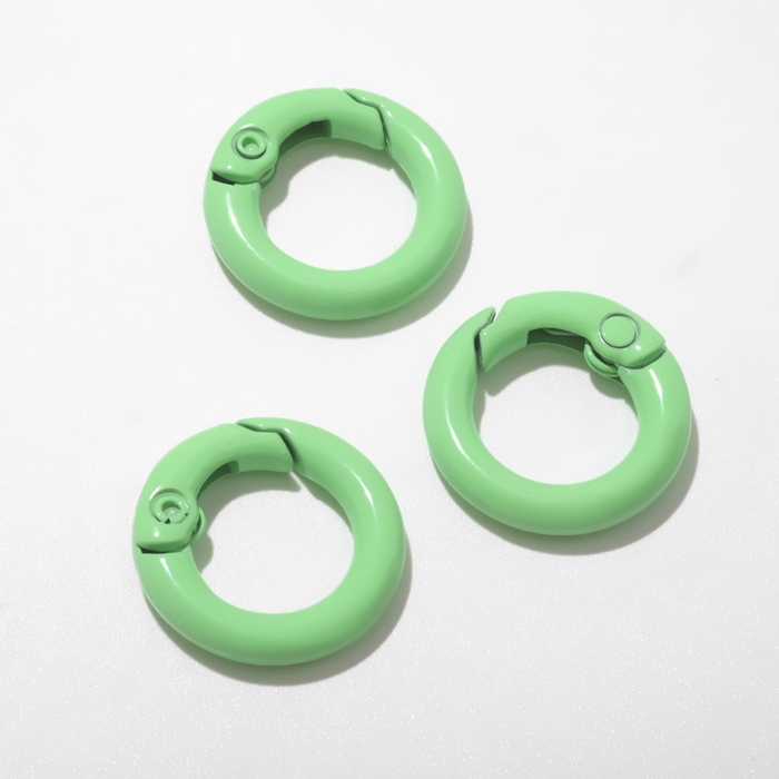 Карабин «Кольцо» d=2 см (набор 3 шт.), цвет зелёный