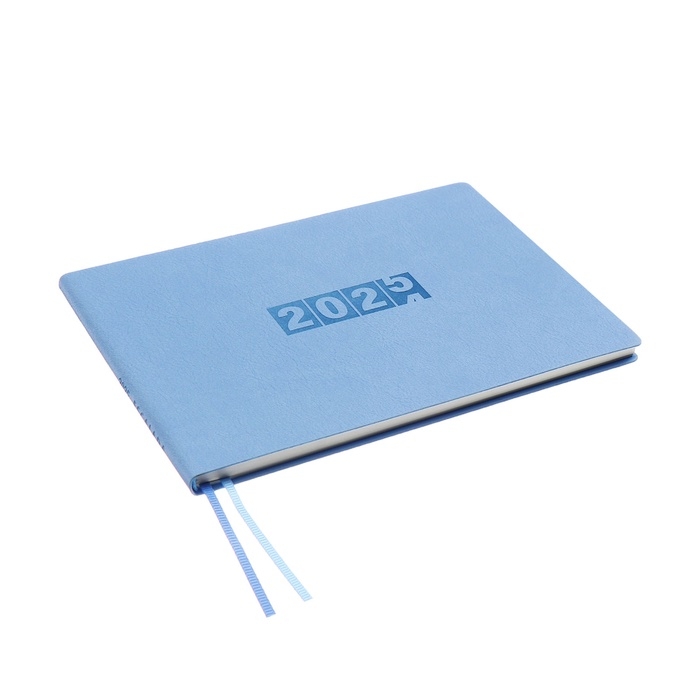 Еженедельник датированный 2025 года, 181х127 мм, 64 листа ESCALADA, мягкая обложка из искусственной кожи, блинтовое тиснение, кремовый блок 70 г/м², голубой Еженедельник датированный 2025 года, 181х127 мм, 64 листа ESCALADA, мягкая обложка из искусственной кожи, блинтовое тиснение, кремовый блок 70 г/м², голубой