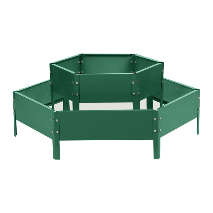 Клумба оцинкованная, 2 яруса, d = 60–100 см, h = 30 см, зелёная, Greengo Клумба оцинкованная, 2 яруса, d = 60–100 см, h = 30 см, зелёная, Greengo