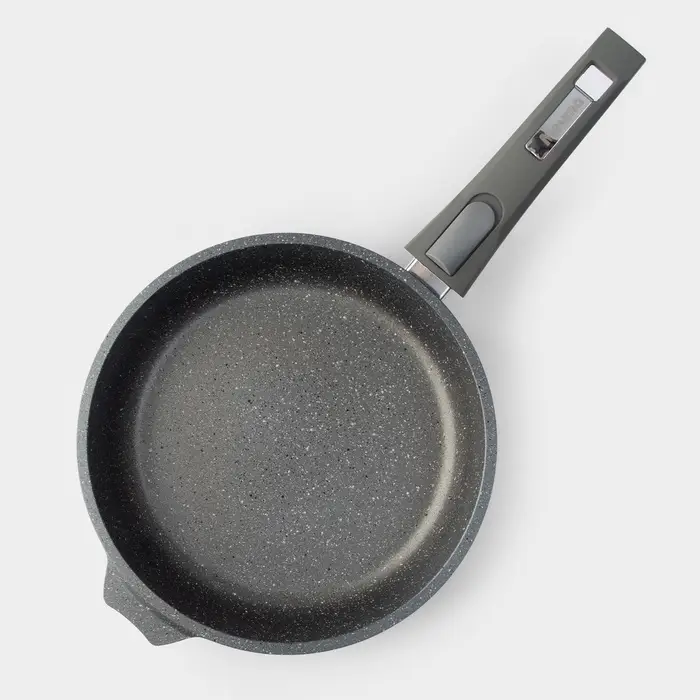 Сковорода Мечта &laquo;Гранит&raquo;, d=22 см, h=5.5 см, съёмная ручка, антипригарное покрытие, литой алюминий, серая