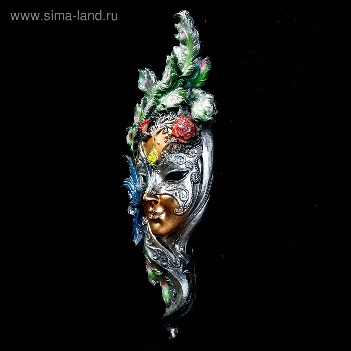 Венецианская маска Венецианская маска "Павлин" цветной, 35см