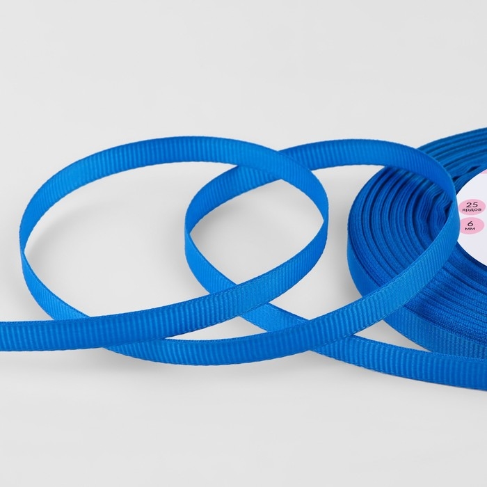 Лента репсовая, 6 мм, 23 ± 1 м, цвет синий №40 Лента репсовая, 6 мм, 23 ± 1 м, цвет синий №40