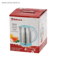 Чайник электрический Sakura SA-2147R, металл, 1.8 л, 1800 Вт, красный