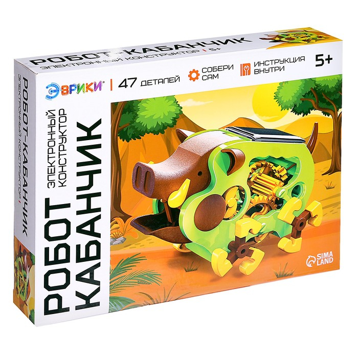 Электронный конструктор «Робот кабанчик», работает от солнечной батареи, 47 деталей Электронный конструктор «Робот кабанчик», работает от солнечной батареи, 47 деталей
