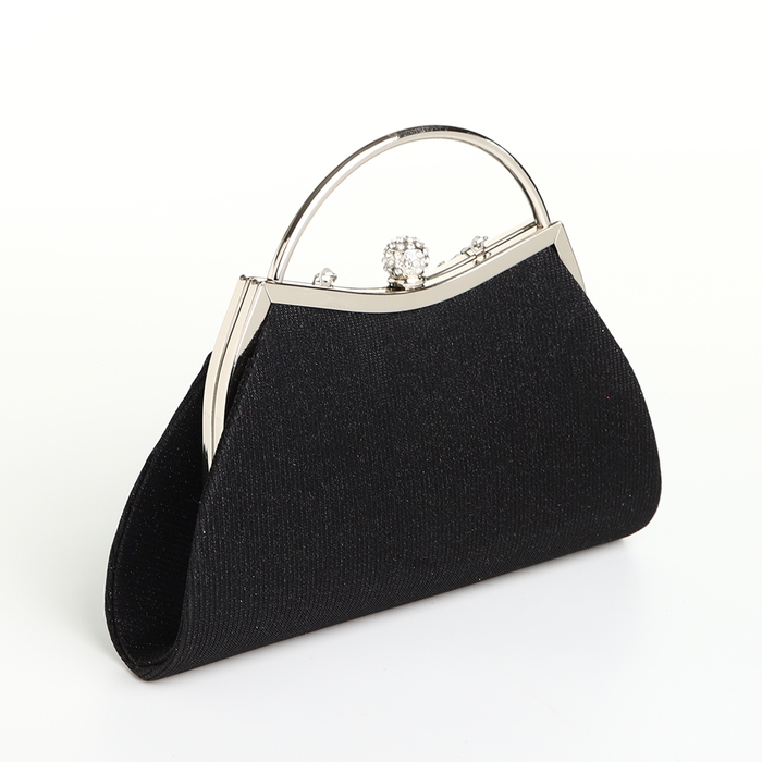 Сумка-клатч на фермуаре, цвет чёрный