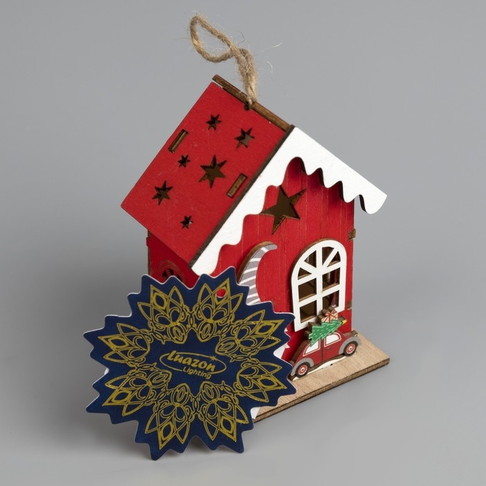 Ёлочная игрушка «Амбар эльфа», от батареек, свечение тёплое белое Ёлочная игрушка «Амбар эльфа», от батареек, свечение тёплое белое