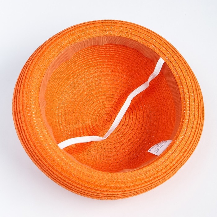 Шляпка-котелок детская, цвет оранжевый, размер 52 Шляпка-котелок детская, цвет оранжевый, размер 52