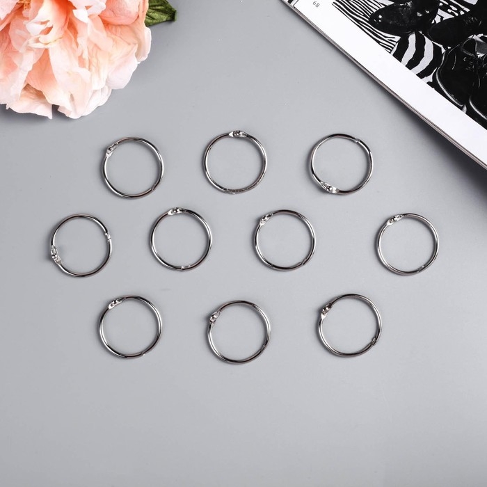 Кольца для творчества (фотоальбомов) Кольца для творчества (фотоальбомов) "Серебро" внутр. d= 3 см внешн. d=3,4 см н-р 10 шт