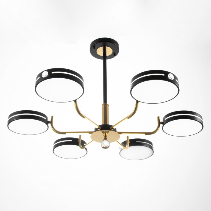 Люстра Люстра "Нестер" 6хLED 156Вт 3000-6000К черно-золотой 87х87х35 см BayerLux