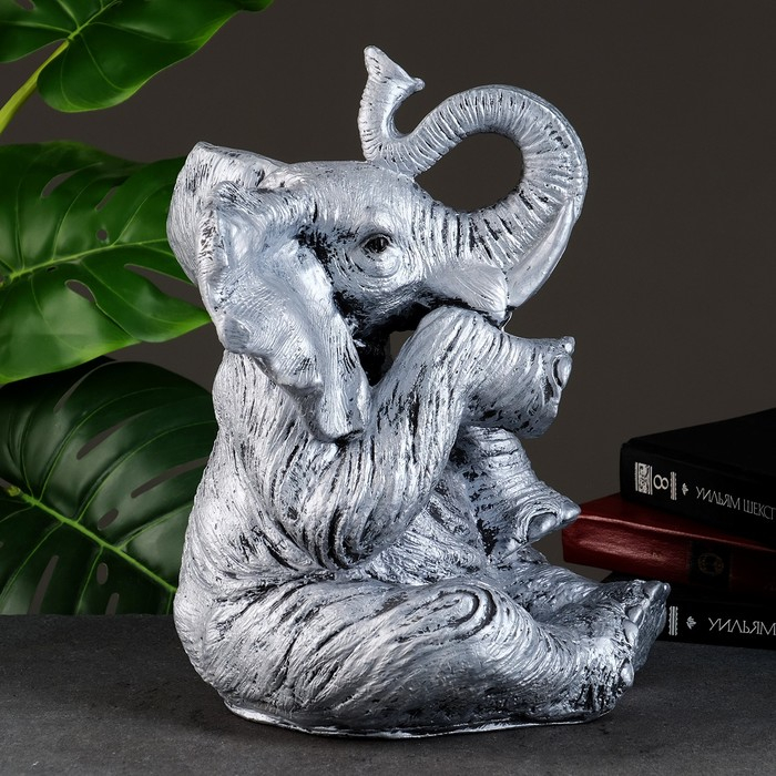 Копилка Копилка "Слон сидя" серебро, 37х24х29см