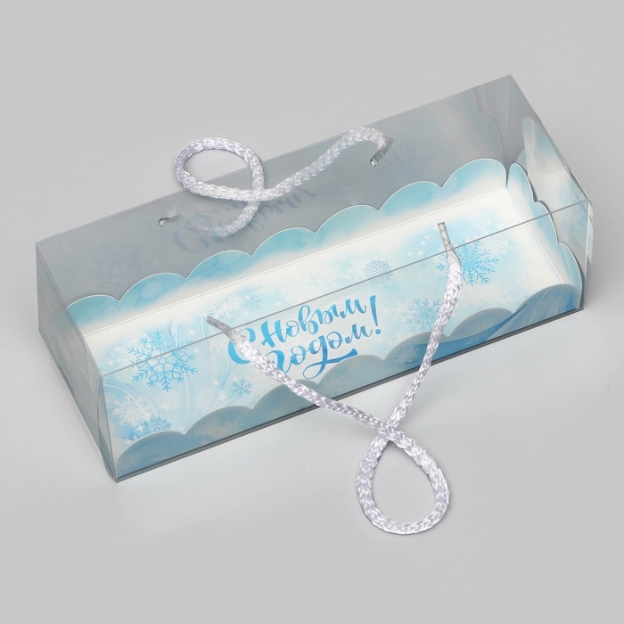 Кондитерская упаковка под рулет  Кондитерская упаковка под рулет "С Новым годом!", 22,5 х 7,8 х 7,8 см