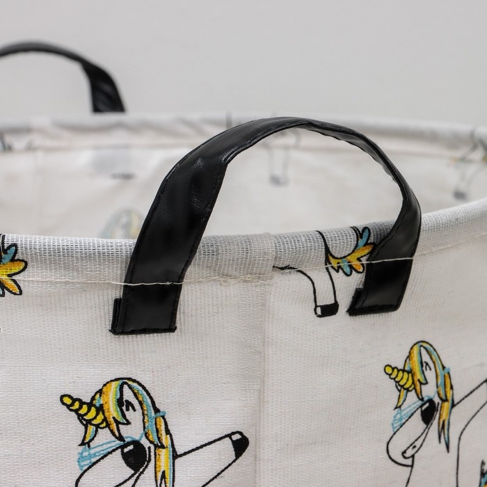 Корзина бельевая текстильная Доляна «Единороги», 40×40×48,5 см Корзина бельевая текстильная Доляна «Единороги», 40×40×48,5 см