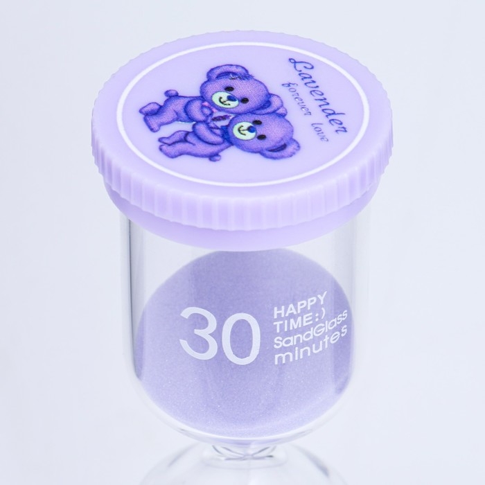 Песочные часы Happy time, на 30 минут, 4.4 х 12.6 см, сиреневые Песочные часы Happy time, на 30 минут, 4.4 х 12.6 см, сиреневые