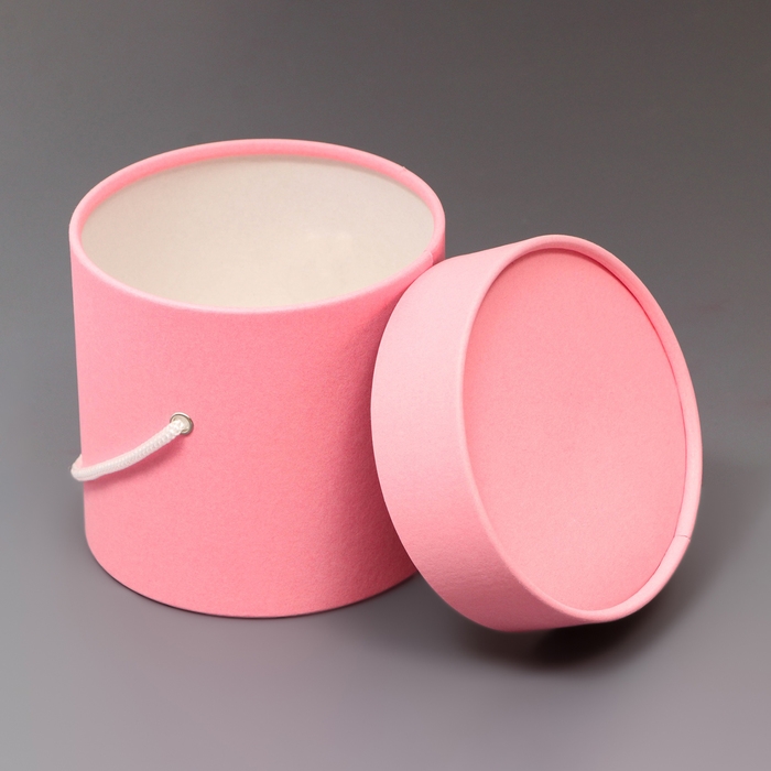 Подарочная коробка, круглая, розовая,с шнурком, 12 х 12 см Подарочная коробка, круглая, розовая,с шнурком, 12 х 12 см