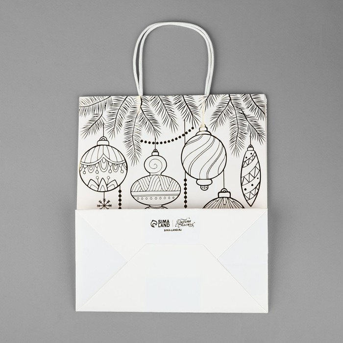 Пакет подарочный новогодний крафтовый «С Новым годом», 22 х 25 х 12 см, Новый год Пакет подарочный новогодний крафтовый «С Новым годом», 22 х 25 х 12 см, Новый год