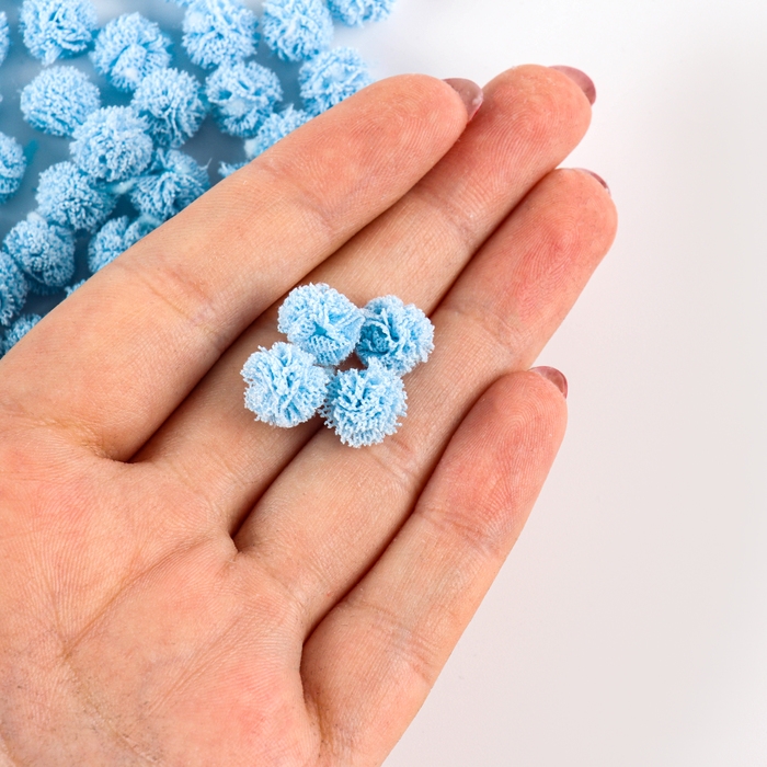 Набор деталей для декора &laquo;Бомбошки&raquo;, 100 шт., размер одной шт. &mdash; 1 см, цвет голубой