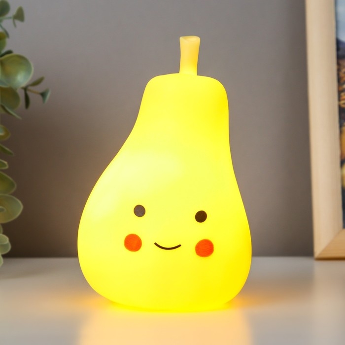 Ночник Ночник "Груша" LED от батареек 3xLR44 желтый 9х9х13 см RISALUX