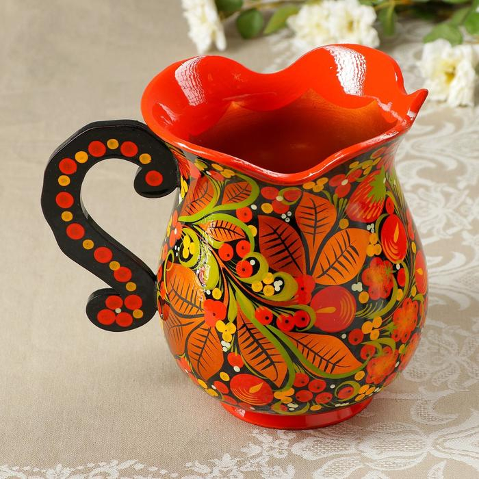 Кувшин «Ягодка», без крышки, 18,5×12×19 см, хохлома, микс Кувшин «Ягодка», без крышки, 18,5×12×19 см, хохлома, микс