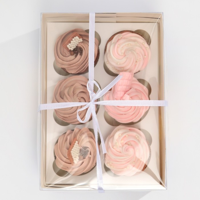 Коробка для капкейка, кондитерская упаковка, 6 ячеек «Люби себя», 23 х 16 х 10 см