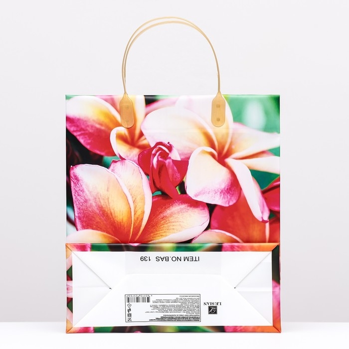 Пакет Пакет "Оранжевые цветы", мягкий пластик, 26 x 23 см, 110 мкм