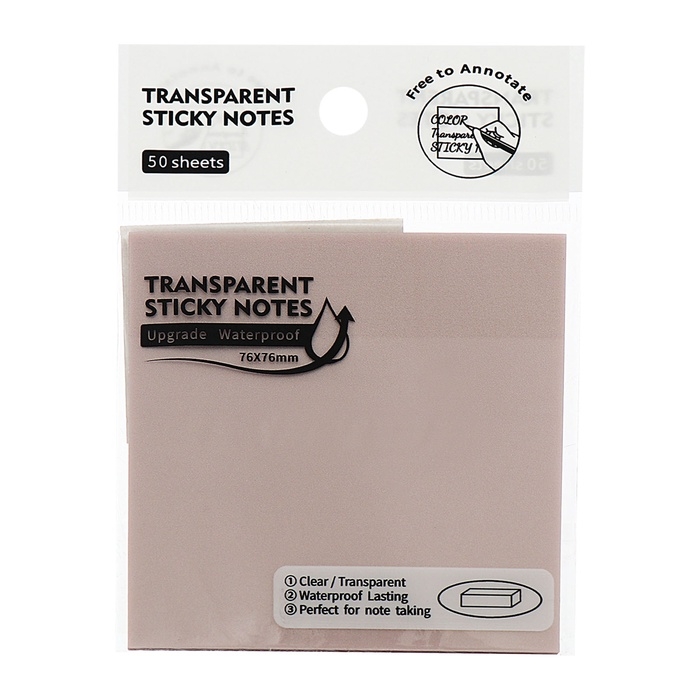 Блок с липким краем 76мм х 76мм 50л пластик прозрачный сиреневый перламутр Блок с липким краем 76мм х 76мм 50л пластик прозрачный сиреневый перламутр