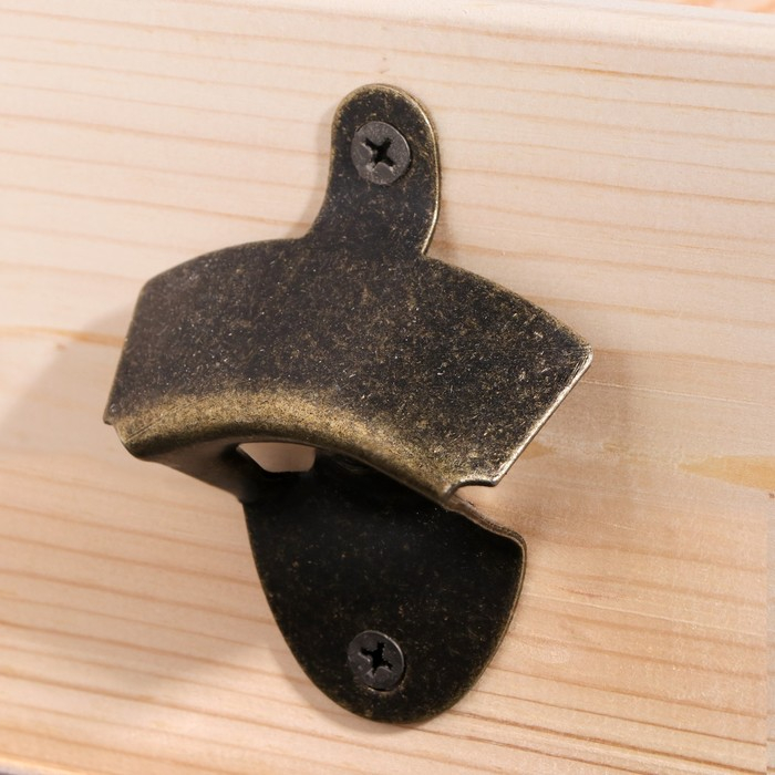 Ящик для пива 27×18×18.5 см  с открывашкой, под 6 бутылок, деревянный