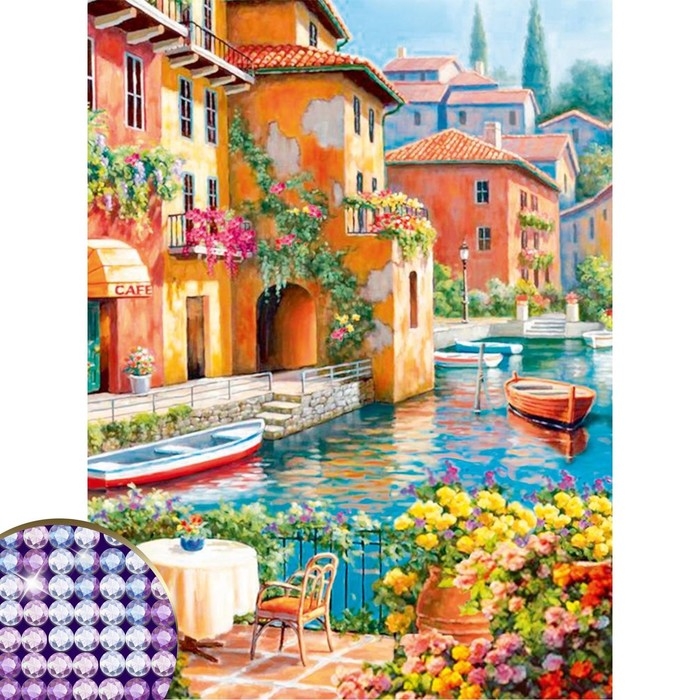 Алмазная мозаика с частичным заполнением на подрамнике «Лето в Италии», 30 х 40 см. Набор для творчества Алмазная мозаика с частичным заполнением на подрамнике «Лето в Италии», 30 х 40 см. Набор для творчества