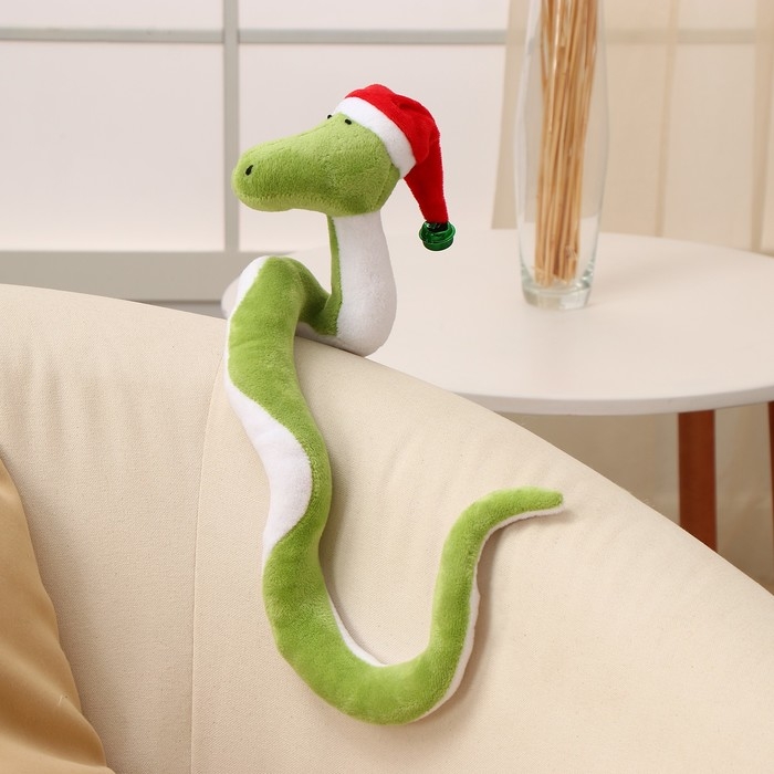Мягкая игрушка «Змея», в новогоднем колпаке, 15 см Мягкая игрушка «Змея», в новогоднем колпаке, 15 см