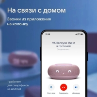 Умная колонка VK Капсула  мини (MRC02PI),голосовой помощник Маруся,5Вт,Wi-Fi, BT4.2,розовая