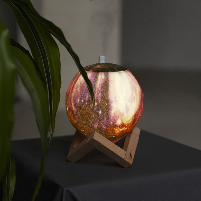 Увлажнитель-ночник Luazon HM-5, ультразвуковой  Увлажнитель-ночник Luazon HM-5, ультразвуковой "Планета", 2 Вт, 0.8 л, от USB