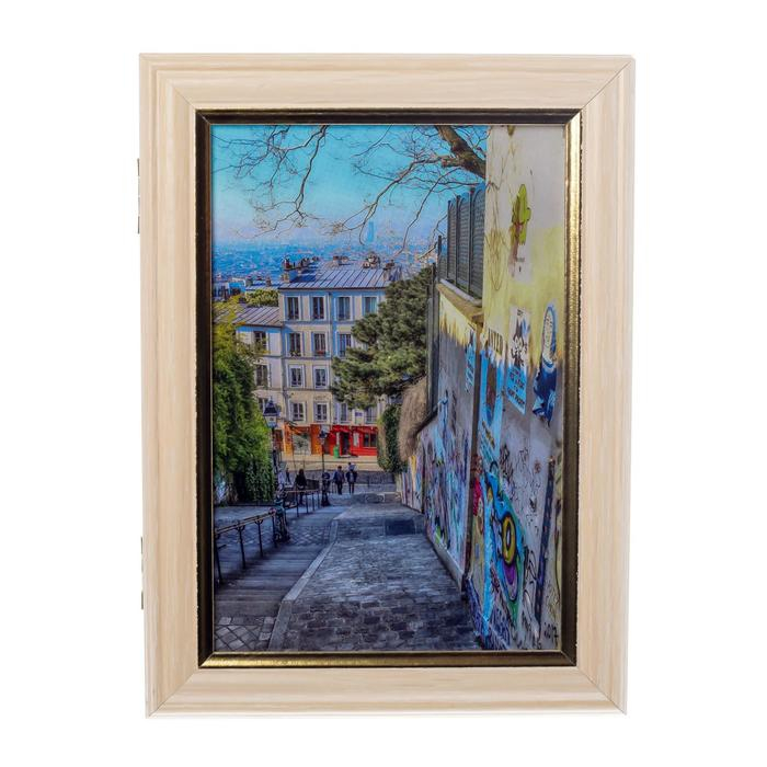 Ключница Ключница "Париж 14" молочный дуб 15х21 см