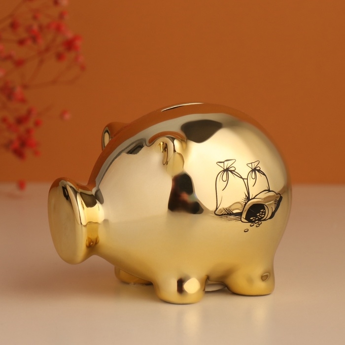 Копилка керамика  Копилка керамика "Золотой свин. Бабки-и-и" 11,3х8,9х9,5 см