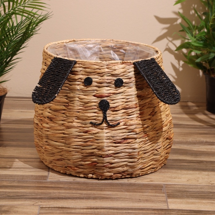 Корзина плетёная  Корзина плетёная "Собачка" 32х32х37 см