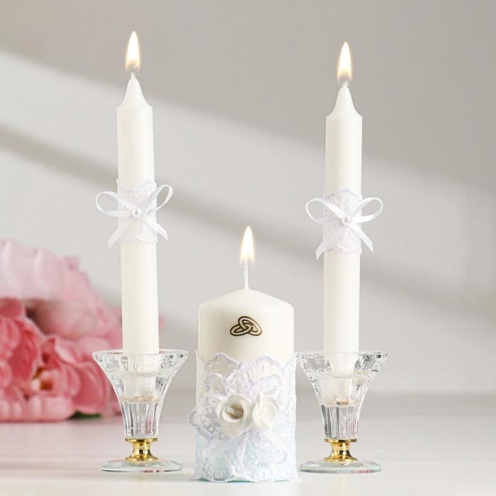 Комплект на стол молодожёнов Комплект на стол молодожёнов "Гармония", белый