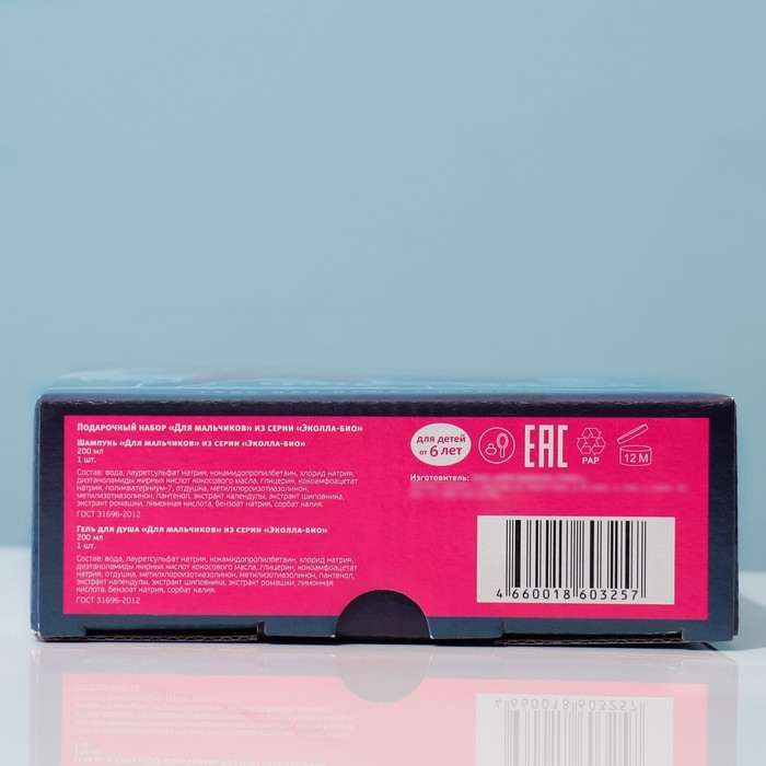 Подарочный набор  Подарочный набор "Для мальчиков": шампунь, 200 мл + гель для душа, 200 мл