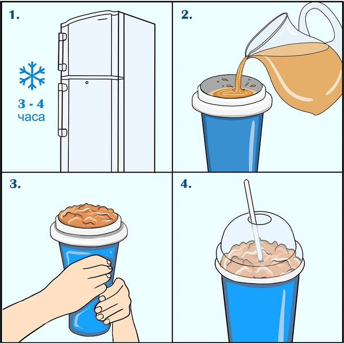 Слаш - стакан для замораживания Доляна «Мэджик», 21×11×11 см, цвет МИКС Слаш - стакан для замораживания Доляна «Мэджик», 21×11×11 см, цвет МИКС