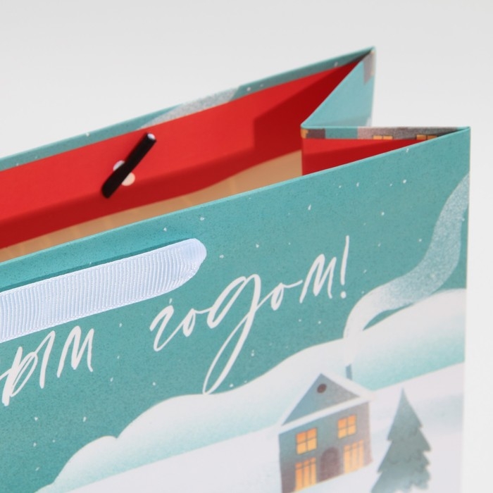 Пакет подарочный новогодний ламинированный &laquo;Ёлочка&raquo;, M 26 х 30 х 9 см, Новый год