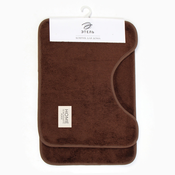 Набор ковриков Этель Стиль 2 шт цвет коричневый, 40х60 см, 40х50 см Набор ковриков Этель Стиль 2 шт цвет коричневый, 40х60 см, 40х50 см