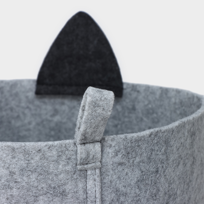 Корзина для хранения Funny «Котик», цвет серый