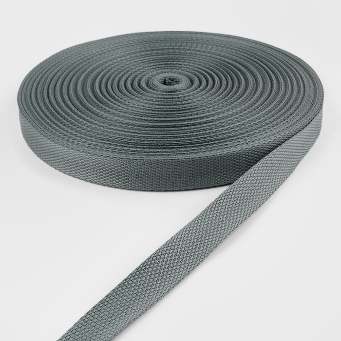 Стропа ременная, 20 мм, 50 ± 1 м, плотность 6,5 гр/м, цвет тёмно-серый №19-1 Стропа ременная, 20 мм, 50 ± 1 м, плотность 6,5 гр/м, цвет тёмно-серый №19-1