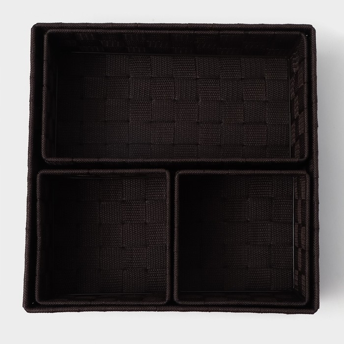 Корзины для хранения LaDо́m, 4 шт, ручное плетение, цвет коричневый Корзины для хранения LaDо́m, 4 шт, ручное плетение, цвет коричневый