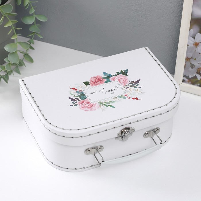 Шкатулка картон сундучок Шкатулка картон сундучок "Цветочный букет" набор 3 шт 29,5х19х10 22х15х8,5 25,5х17х9 см