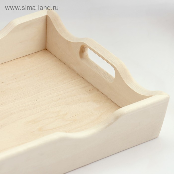 Поднос деревянный фигурный для завтрака со вставкой, МАССИВ, 40х25см Поднос деревянный фигурный для завтрака со вставкой, МАССИВ, 40х25см