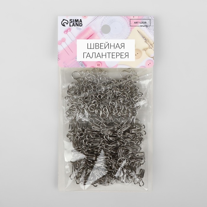 Крючок пришивной №3, 19 × 9 мм, 100 шт, цвет серебряный Крючок пришивной №3, 19 × 9 мм, 100 шт, цвет серебряный