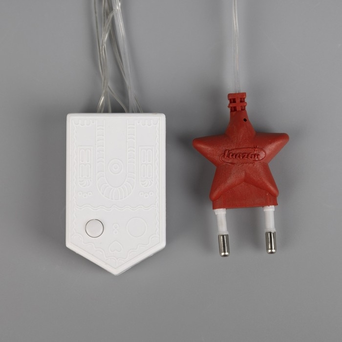 Гирлянда «Бахрома» 1.8 × 0.5 м, IP20, прозрачная нить, 48 LED, свечение жёлтое, 8 режимов, 220 В