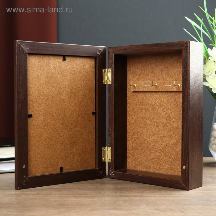 Ключница Ключница "Home черный-золото" венге 15х21 см