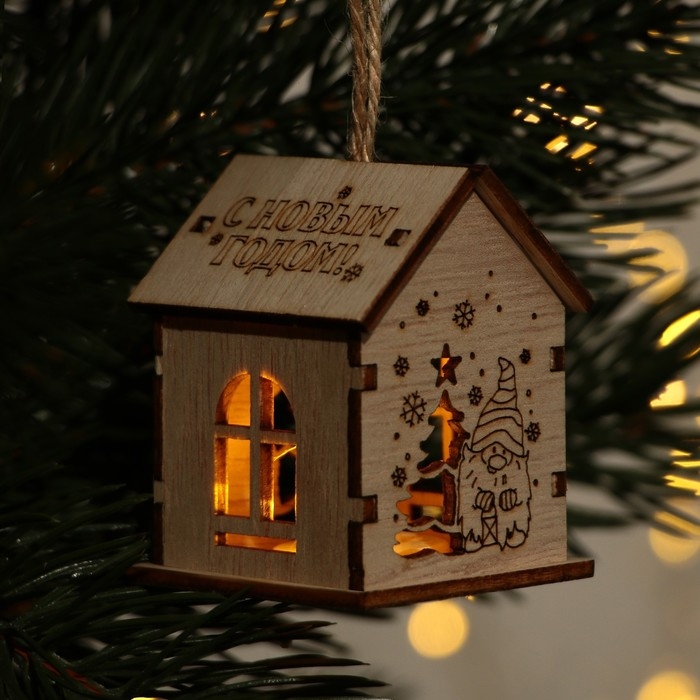 Ёлочная игрушка новогодняя  «Новый год: С Новым годом»,   6 х 4,5 см Ёлочная игрушка новогодняя  «Новый год: С Новым годом»,   6 х 4,5 см