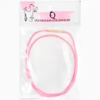 Шнурок вощеный 40см d=2 мм, винтовой замок, нейлон, цвет розовый с золотом