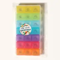 Таблетница - органайзер &laquo;Неделька&raquo;, съёмные ячейки, утро/день/вечер, 17.4&times;8.2&times;2.5 см, 7 контейнеров по 3 секции, разноцветная