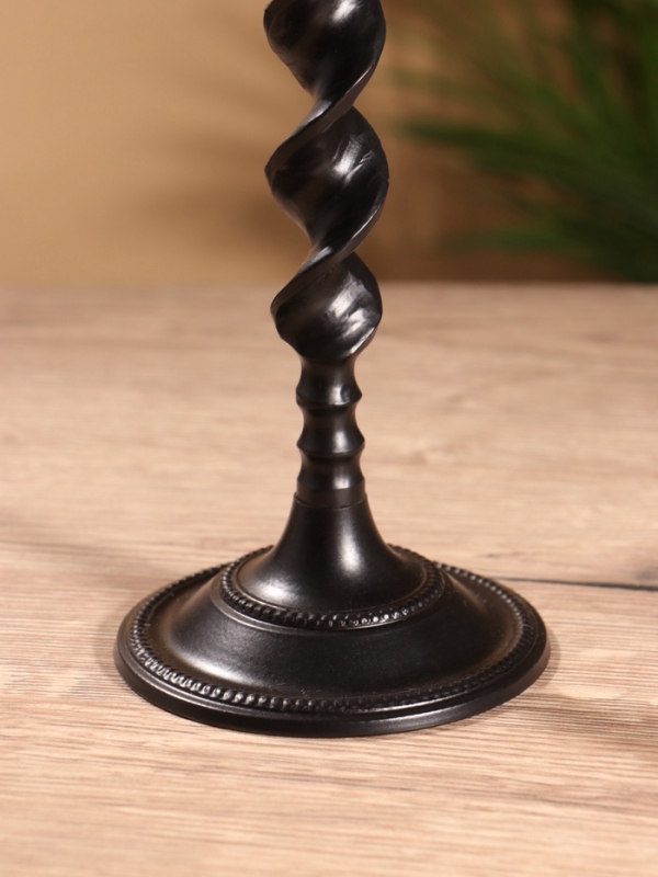 Подсвечник на 1 свечу "Леонардо" латунь, черный с золотом 9х9х29 см